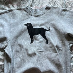 Gray Black Dog Crew Neck